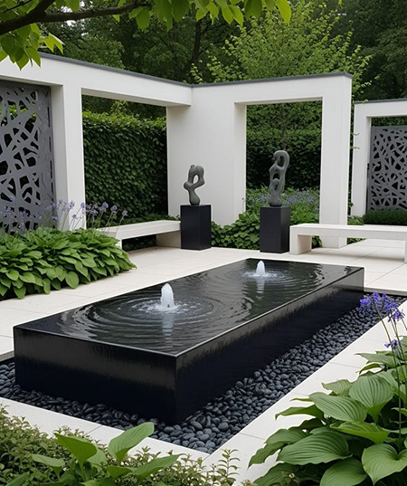 طراحی و ساخت آبنما باغی مدرن